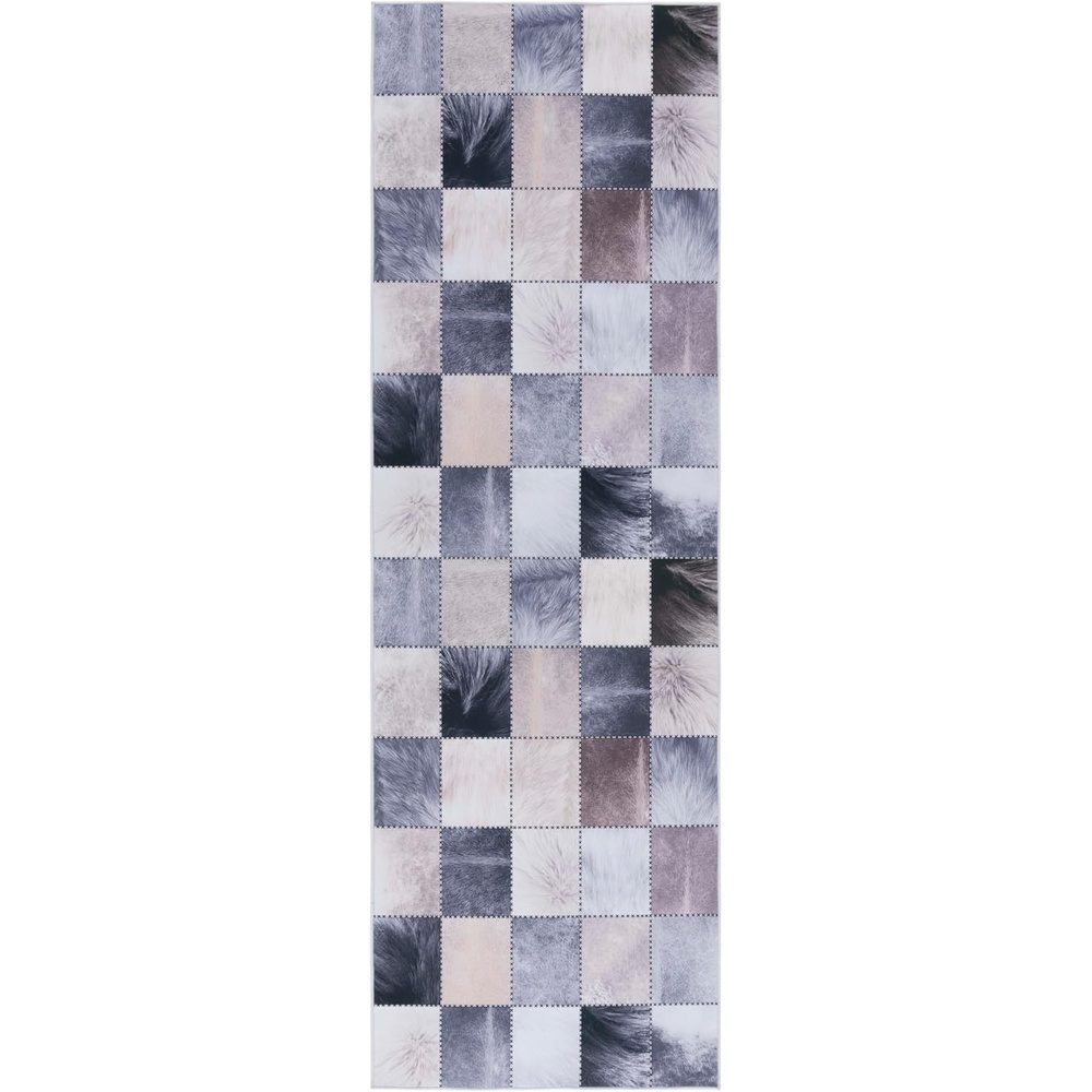 image:imageSAFAVIEH Washable Rug Faux Hide Collection 5 x 8 Light Grey amp Grey Slip Resistant Western Rustic Decor Printed Pattern Ideal for Living Room Bedroom Home Office Dining Space FAH519FBeigeGrey