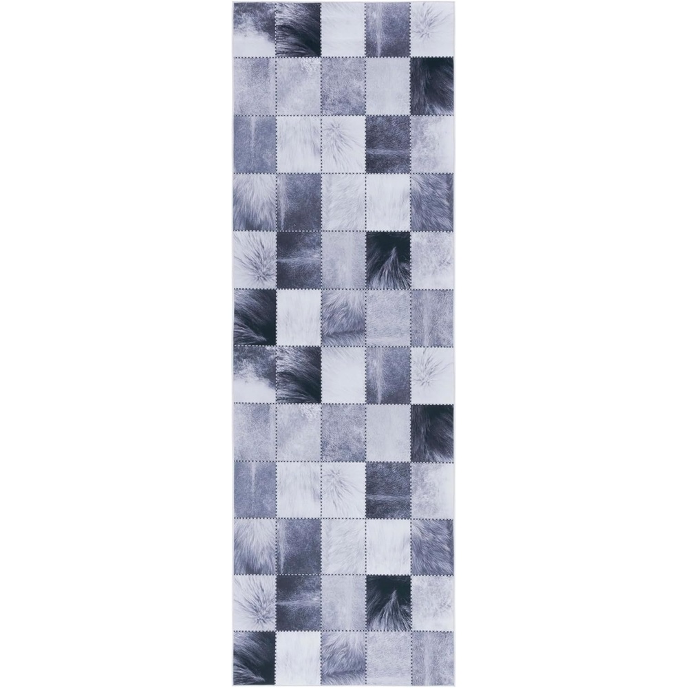 image:imageSAFAVIEH Washable Rug Faux Hide Collection 5 x 8 Light Grey amp Grey Slip Resistant Western Rustic Decor Printed Pattern Ideal for Living Room Bedroom Home Office Dining Space FAH519FLight GreyGrey