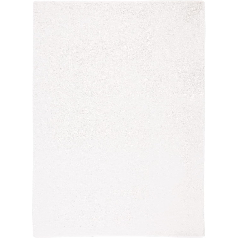 image:imageSAFAVIEH Washable Rug Faux Rabbit Fur Shag Collection 5 x 7 Beige Slip Resistant amp Easy Cleaning Ideal for Living Room Bedroom Kids Playroom Nursery Dining Space FRF500BOff White