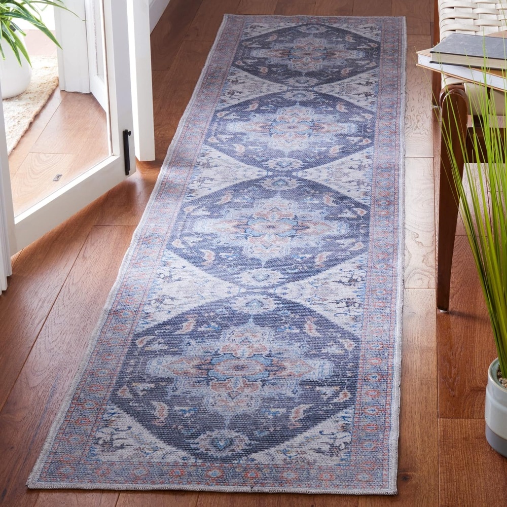 image:imageSAFAVIEH Washable Rug Serapi Collection 53 x 76 Rust amp Ivory Slip Resistant amp Easy to Clean Ideal for Living Room Bedroom Dining Space SEP537PCharcoalIvory