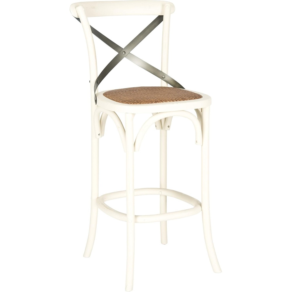 image:imageSafavieh American Homes Collection Eleanor Weathered Oak 307inch Bar StoolAntique White