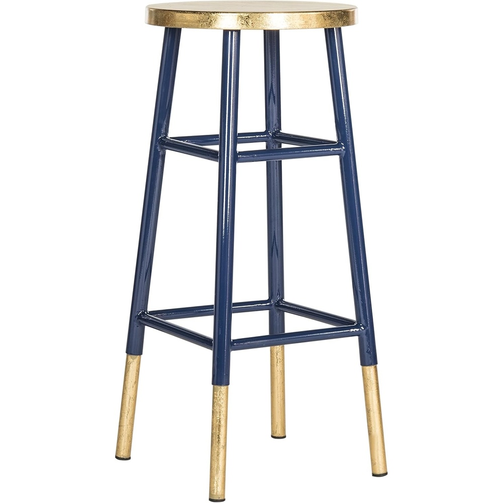 image:imageSafavieh Home Collection Emery White and Dipped Gold Leaf 30inch BarstoolNavy Gold