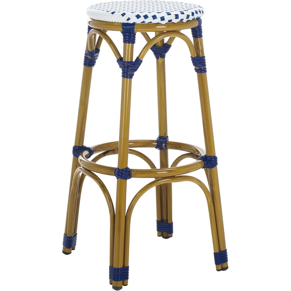image:imageSafavieh Home Collection Kipnuk BlueampWhite Indoor Outdoor BarstoolBlue White
