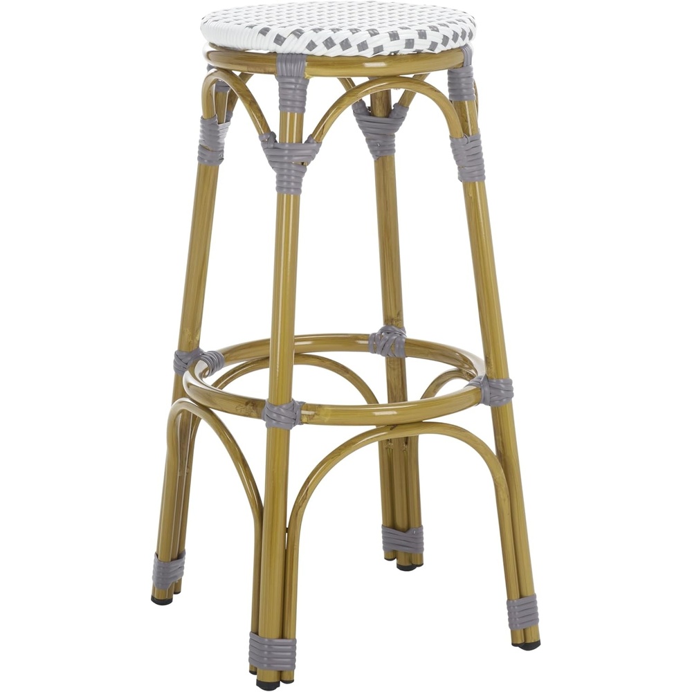 image:imageSafavieh Home Collection Kipnuk BlueampWhite Indoor Outdoor BarstoolGrey White