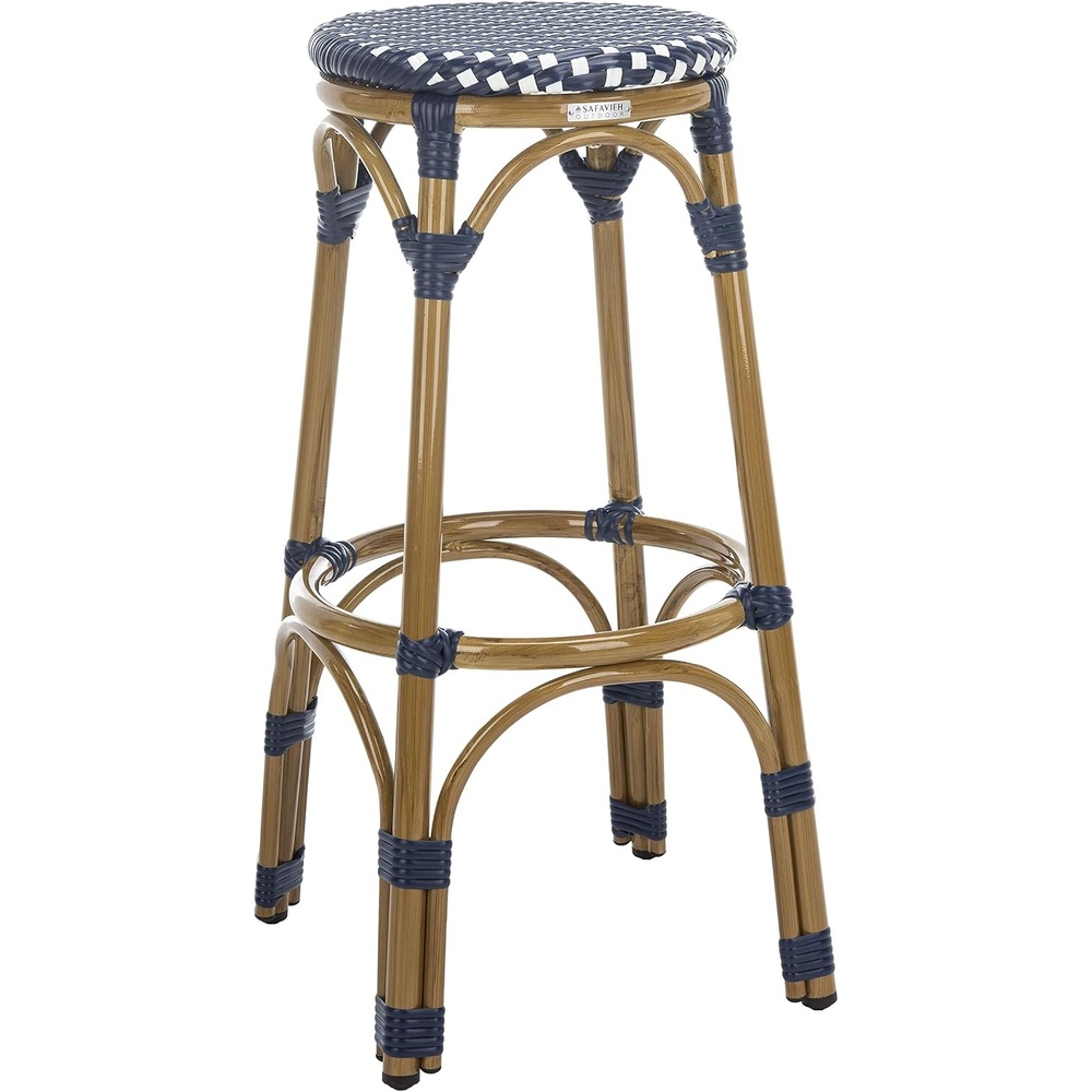 image:imageSafavieh Home Collection Kipnuk BlueampWhite Indoor Outdoor BarstoolNavy White