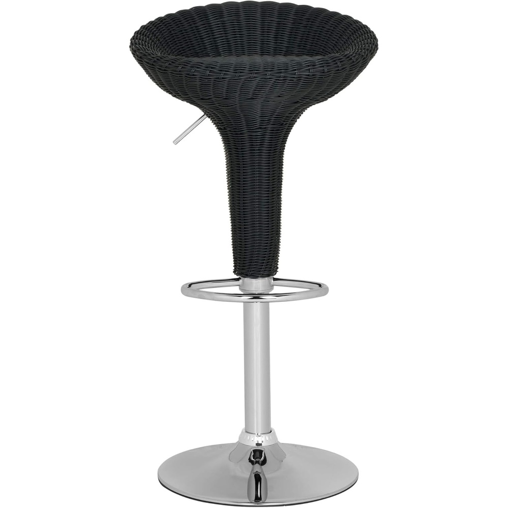 image:imageSafavieh Home Collection Monicka Wicker Black Adjustable Swivel Gas Lift 232317inch Bar Stoolblack
