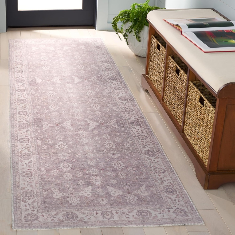 image:imageSafavieh Washable Rug Arizona Collection 8 x 10 Grey amp Ivory Slip Resistant amp Easy to Clean Ideal for Living Room Bedroom Home Office Dining Space ARZ197FGreyIvory