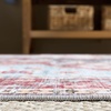 Martha Stewart x SAFAVIEH Machine Washable Area Rug Collection – 5′ x 7′, Red & Blue, Slip Resistant & Easy Cleaning, Ideal for Ideal for Living Room, Bedroom, Dining Space (MSRW148M)(Red/Blue)