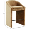 SAFAVIEH Couture Collection – Kagan Taupe Chenille 31 Inch Bar Stool, Upholstered Bar-Height Seating with Curved Back, Fully Assembled (SFV4858D)(Amber)