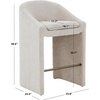 SAFAVIEH Couture Collection – Kagan Taupe Chenille 31 Inch Bar Stool, Upholstered Bar-Height Seating with Curved Back, Fully Assembled (SFV4858D)(Creme)