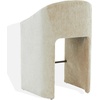 SAFAVIEH Couture Collection – Kagan Taupe Chenille 31 Inch Bar Stool, Upholstered Bar-Height Seating with Curved Back, Fully Assembled (SFV4858D)(Taupe)