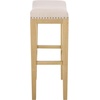 SAFAVIEH Furniture – Amabi 30-Inch Bar Stool – Cream Linen & Natural Brown Legs – Solid Wood – Ideal for Kitchen, Dining Room (BST5602A)(Cream/Natural)