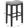 SAFAVIEH Furniture – Amabi 30-Inch Bar Stool – Cream Linen & Natural Brown Legs – Solid Wood – Ideal for Kitchen, Dining Room (BST5602A)(Grey/Black)