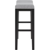SAFAVIEH Furniture – Amabi 30-Inch Bar Stool – Cream Linen & Natural Brown Legs – Solid Wood – Ideal for Kitchen, Dining Room (BST5602A)(Grey/Black)