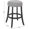 SAFAVIEH Furniture – Amato 26-Inch Counter Stool – Grey Linen & Black Legs – Solid Wood – Ideal for Kitchen, Dining Room (BST5600B)(Grey/Black)