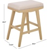 SAFAVIEH Furniture – Minato 26-Inch Counter Stool – Grey Linen & Black Legs – Solid Wood – Ideal for Kitchen, Dining Room (BST5601B)(Cream/Natural)