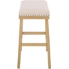 SAFAVIEH Furniture – Minato 26-Inch Counter Stool – Grey Linen & Black Legs – Solid Wood – Ideal for Kitchen, Dining Room (BST5601B)(Cream/Natural)