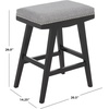 SAFAVIEH Furniture – Minato 26-Inch Counter Stool – Grey Linen & Black Legs – Solid Wood – Ideal for Kitchen, Dining Room (BST5601B)(Grey/Black)