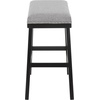 SAFAVIEH Furniture – Minato 26-Inch Counter Stool – Grey Linen & Black Legs – Solid Wood – Ideal for Kitchen, Dining Room (BST5601B)(Grey/Black)