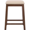 SAFAVIEH Home Collection Aero White 25-inch Counter Stool (Set of 2)(Creme/Brown)