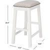 SAFAVIEH Home Collection Aero White 25-inch Counter Stool (Set of 2)(Grey/White)