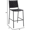 SAFAVIEH Home Collection Bahari White Woven Leather/Black 26-inch Kitchen Island Breakfast Nook Counter Stool (Fully Assembled)(Black)