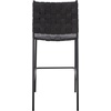 SAFAVIEH Home Collection Bahari White Woven Leather/Black 26-inch Kitchen Island Breakfast Nook Counter Stool (Fully Assembled)(Black)