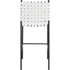 SAFAVIEH Home Collection Bahari White Woven Leather/Black 26-inch Kitchen Island Breakfast Nook Counter Stool (Fully Assembled)(White/Black)
