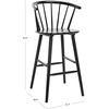 SAFAVIEH Home Collection Blanchard Farmhouse Natural/White Solid Wood Windsor Spindle 29-inch Seat Height Bar Stool Set of 2(Black)