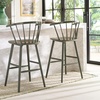 SAFAVIEH Home Collection Blanchard Farmhouse Natural/White Solid Wood Windsor Spindle 29-inch Seat Height Bar Stool Set of 2(Dusty Green)