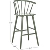 SAFAVIEH Home Collection Blanchard Farmhouse Natural/White Solid Wood Windsor Spindle 29-inch Seat Height Bar Stool Set of 2(Dusty Green)