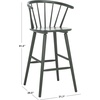 SAFAVIEH Home Collection Blanchard Farmhouse Natural/White Solid Wood Windsor Spindle 29-inch Seat Height Bar Stool Set of 2(Garden Green)