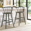 SAFAVIEH Home Collection Blanchard Farmhouse Natural/White Solid Wood Windsor Spindle 29-inch Seat Height Bar Stool Set of 2(Garden Green)
