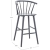 SAFAVIEH Home Collection Blanchard Farmhouse Natural/White Solid Wood Windsor Spindle 29-inch Seat Height Bar Stool Set of 2(Grey)