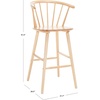 SAFAVIEH Home Collection Blanchard Farmhouse Natural/White Solid Wood Windsor Spindle 29-inch Seat Height Bar Stool Set of 2(Natural)