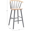 SAFAVIEH Home Collection Blanchard Farmhouse Natural/White Solid Wood Windsor Spindle 29-inch Seat Height Bar Stool Set of 2(Natural/Grey)