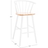 SAFAVIEH Home Collection Blanchard Farmhouse Natural/White Solid Wood Windsor Spindle 29-inch Seat Height Bar Stool Set of 2(Natural/White)