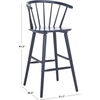 SAFAVIEH Home Collection Blanchard Farmhouse Natural/White Solid Wood Windsor Spindle 29-inch Seat Height Bar Stool Set of 2(Navy)