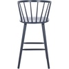 SAFAVIEH Home Collection Blanchard Farmhouse Natural/White Solid Wood Windsor Spindle 29-inch Seat Height Bar Stool Set of 2(Navy)
