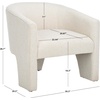 SAFAVIEH Home Collection Lahela Modern Cream Barrel Back Accent Chair (Fully Assembled)(Cream)