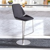 SAFAVIEH Home Collection Pierro Black Faux Leather/Gold Adjustable Gas Lift Bar Stool(Black / Brushed Nickle)