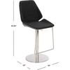 SAFAVIEH Home Collection Pierro Black Faux Leather/Gold Adjustable Gas Lift Bar Stool(Black / Brushed Nickle)