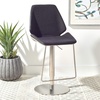 SAFAVIEH Home Collection Pierro Black Faux Leather/Gold Adjustable Gas Lift Bar Stool(Black / Brushed Nickle)
