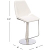 SAFAVIEH Home Collection Pierro Black Faux Leather/Gold Adjustable Gas Lift Bar Stool(White / Brushed Nickle)