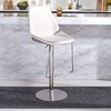 SAFAVIEH Home Collection Pierro Black Faux Leather/Gold Adjustable Gas Lift Bar Stool(White / Brushed Nickle)