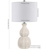 SAFAVIEH Lighting Collection – Wade Grey Double Gourd Ceramic Table Lamp, 26-Inch Accent Lamp for Bedroom, Living Room, Home Office (TBL4274A)(Ivory)