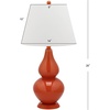 SAFAVIEH Lighting Collection Cybil Modern Contemporary Blood Orange Double Gourd Glass 27-inch Bedroom Living Room Home Office Desk Nightstand Table Lamp Set of 2 (LED Bulbs Included)(Orange – Set of 2)