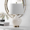 SAFAVIEH Lighting Collection Demra White 25-inch Bedroom Living Room Home Office Desk Nightstand Table Lamp (LED Bulb Included)
