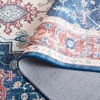 SAFAVIEH Washable Rug Arizona Collection – 8′ x 10′, Blue & Beige, Slip Resistant & Easy to Clean, Ideal for Living Room, Bedroom, Home Office, Dining Space (ARZ523M)(Rust/Dark Blue)
