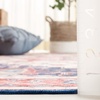 SAFAVIEH Washable Rug Arizona Collection – 8′ x 10′, Blue & Beige, Slip Resistant & Easy to Clean, Ideal for Living Room, Bedroom, Home Office, Dining Space (ARZ523M)(Rust/Dark Blue)
